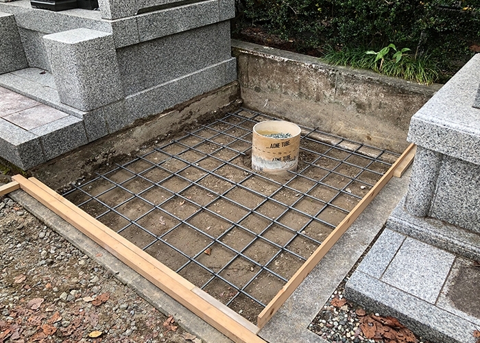 A様墓石の基礎工事