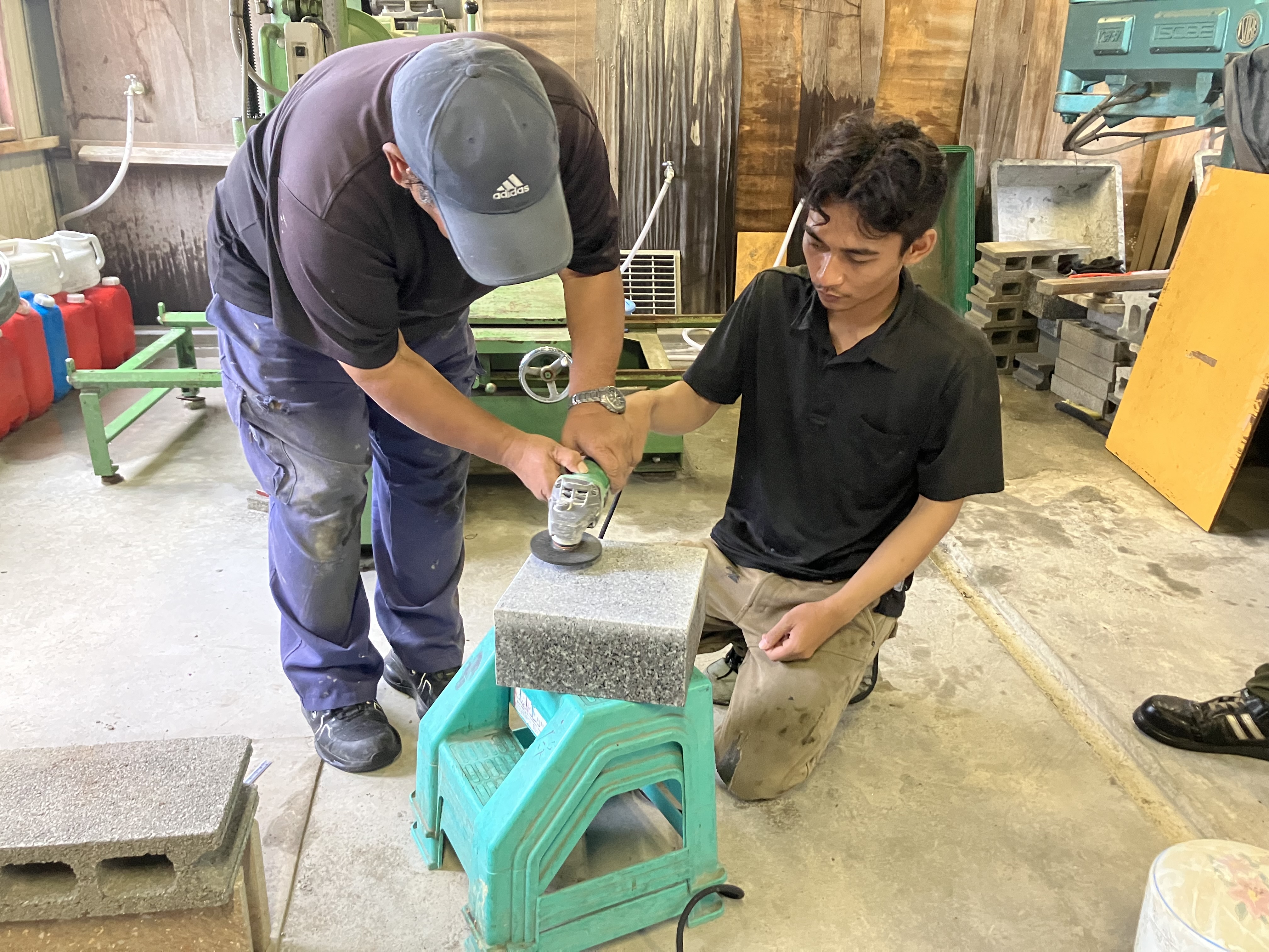 研磨を教えてもらいました