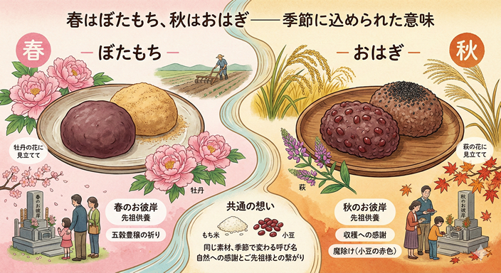 「おはぎ」と「ぼたもち」の違いは❓